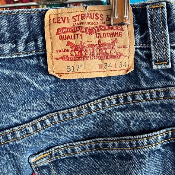 LEVI'S 517 Bootcut 34 x 34 Blue Jeans Men's Made in Mexico Denim - Picture 3 of 10